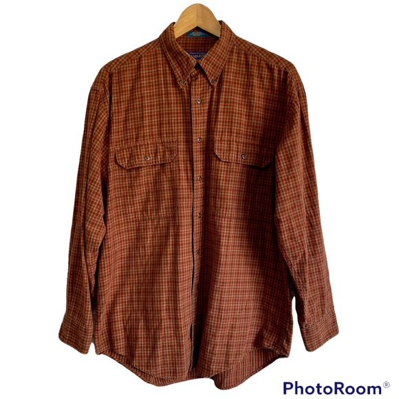 Pendleton Other - PENDLETON Plaid Button Down Shirt Long Sleeves Rust Orange Black